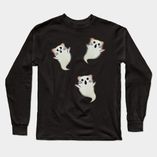 Spooky Cute Ghost Cats Long Sleeve T-Shirt